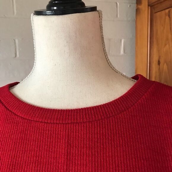 Walter Baker knit dress balloon sleeves red in M gorpcore NWOT - Picture 5 of 8